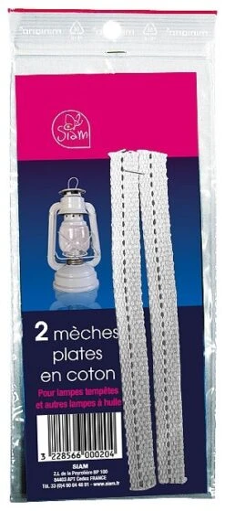 Lot De 2 Mèches Plates Lampe Tempête Siam