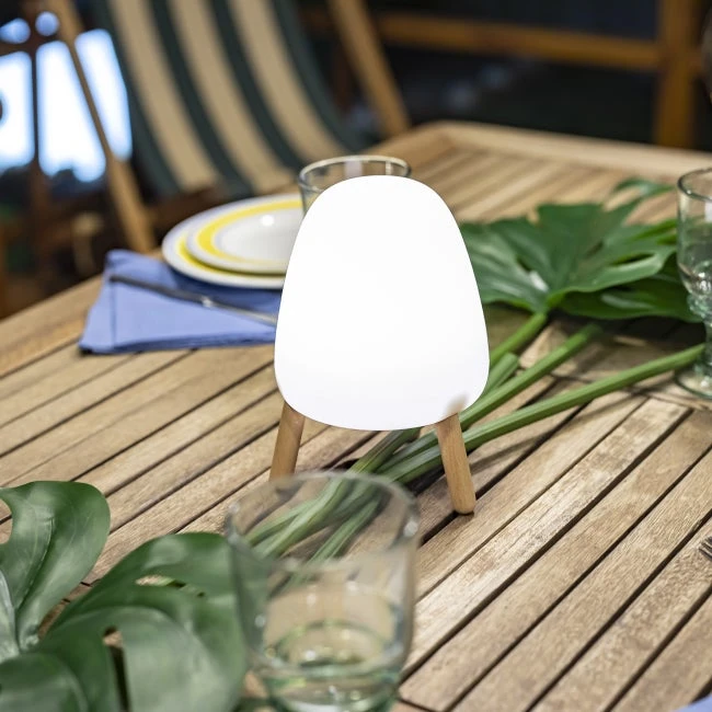 Lampe De Table Extérieure Rocket 20 LED Intégrée 11 Lumen Blanc / Bois NEWGARDEN 1 Lampe De Table Extérieure Rocket 20 LED Intégrée 11 Lumen Blanc / Bois NEWGARDEN