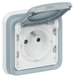 Prise Avec Terre étanche Plexo, LEGRAND, Gris