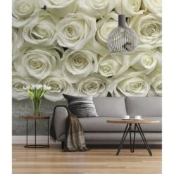 Photo Murale A La Rose Blanc Papier KOMAR L.368 X H.254 Cm