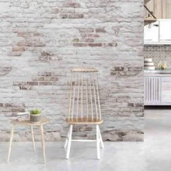 Papier Peint Vinyle Sur Intissé Brick Blanc Et Marron