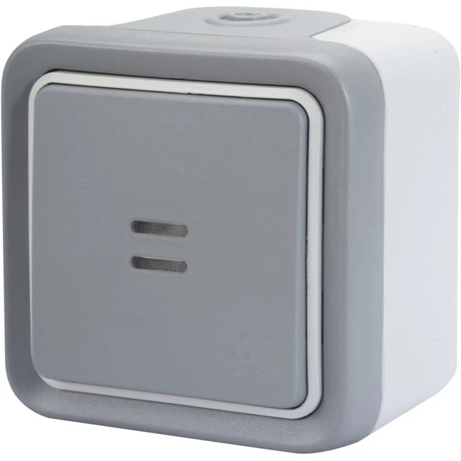 Poussoir étanche à Voyant, Lumineux Gris / Argent LEGRAND 1 Poussoir étanche à Voyant, Lumineux Gris / Argent LEGRAND