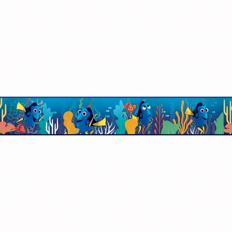 Frise, Papier Disney Finding Dory Bleu, L.15.4 Cm X L.4.57 M, Bleu 1 Frise, Papier Disney Finding Dory Bleu, L.15.4 Cm X L.4.57 M, Bleu