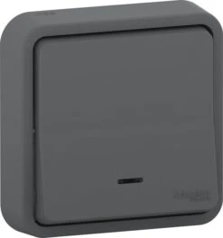 Interrupteur Va-et-vient étanche à Voyant Mureva Style Gris SCHNEIDER ELECTRIC
