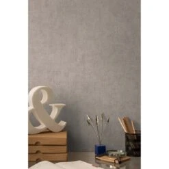 Papier Peint Vinyle Sur Intissé Patine Taupe