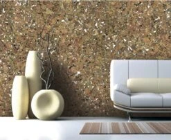 Lot De 5 Dalles De Liège Murales, Naturel Fond Blanc, L.60 X L.30 Cm