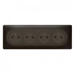 Legrand Céliane – Prise 4x 2P+T Compacte Précâblée Surface Affleurante – Ensemble Carbone Complet