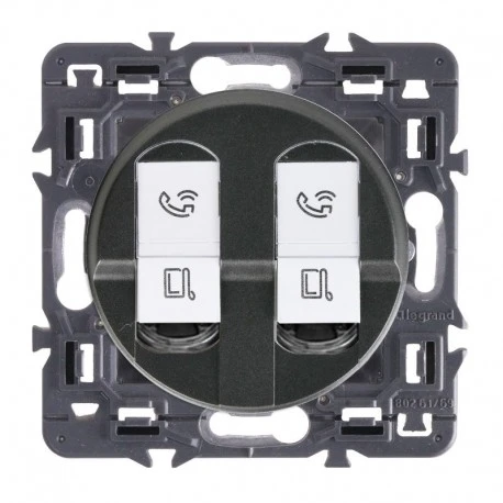 Legrand Céliane – Double Prise RJ45 Simple TV/Tel/Internet – Catégorie 6 – FTP – Ensemble Graphite à Composer 1 Legrand Céliane – Double Prise RJ45 Simple TV/Tel/Internet – Catégorie 6 – FTP – Ensemble Graphite à Composer