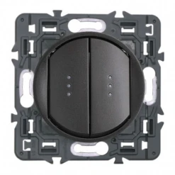 Legrand Céliane – Double Va Et Vient Lumineux 10A – Ensemble Graphite à Griffes – à Composer