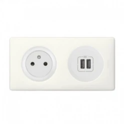 Legrand Céliane – Prise 2P+T + Prise Double USB – Ensemble Blanc Complet