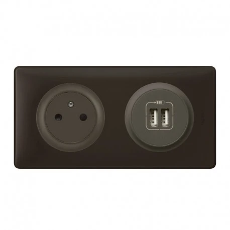 Legrand Céliane – Prise 2P+T + Prise Double USB – Ensemble Basalte Complet 1 Legrand Céliane – Prise 2P+T + Prise Double USB – Ensemble Basalte Complet